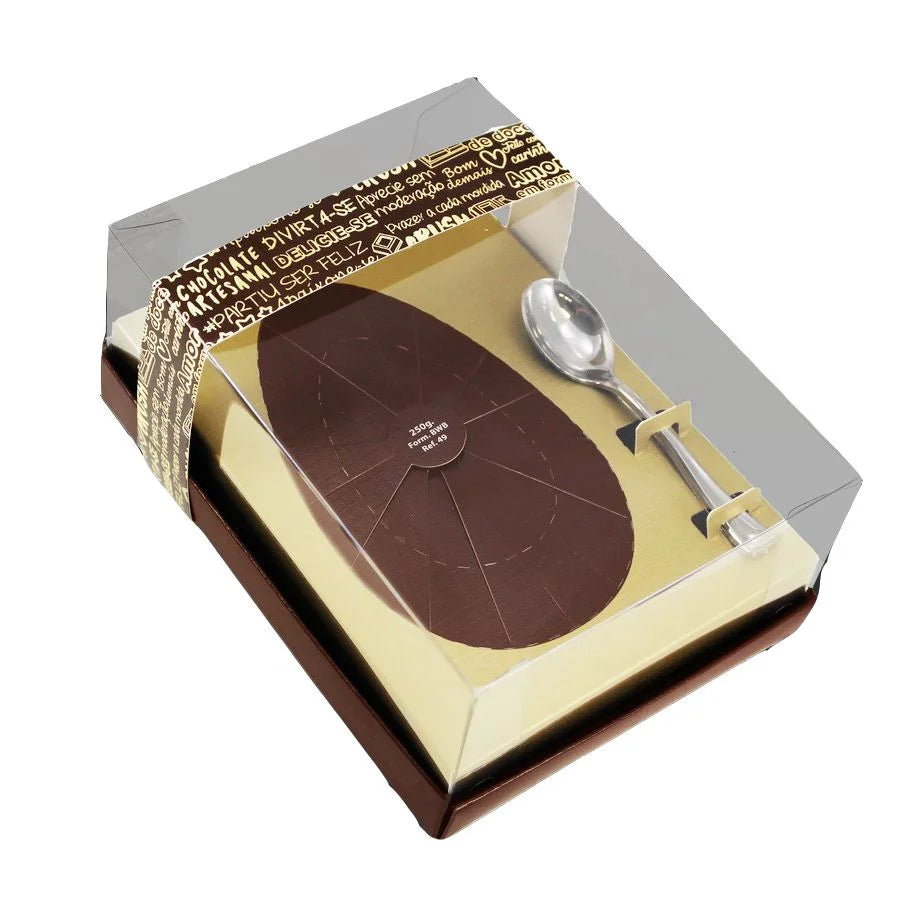 Caixa Ovo Ouro Marrom - Meio Ovo de 250g C/ 5 UN