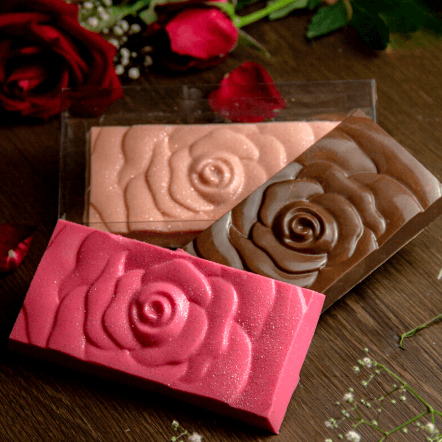 Forma de Chocolate Especial 3 Partes - Tablete Rosa - BWB10386