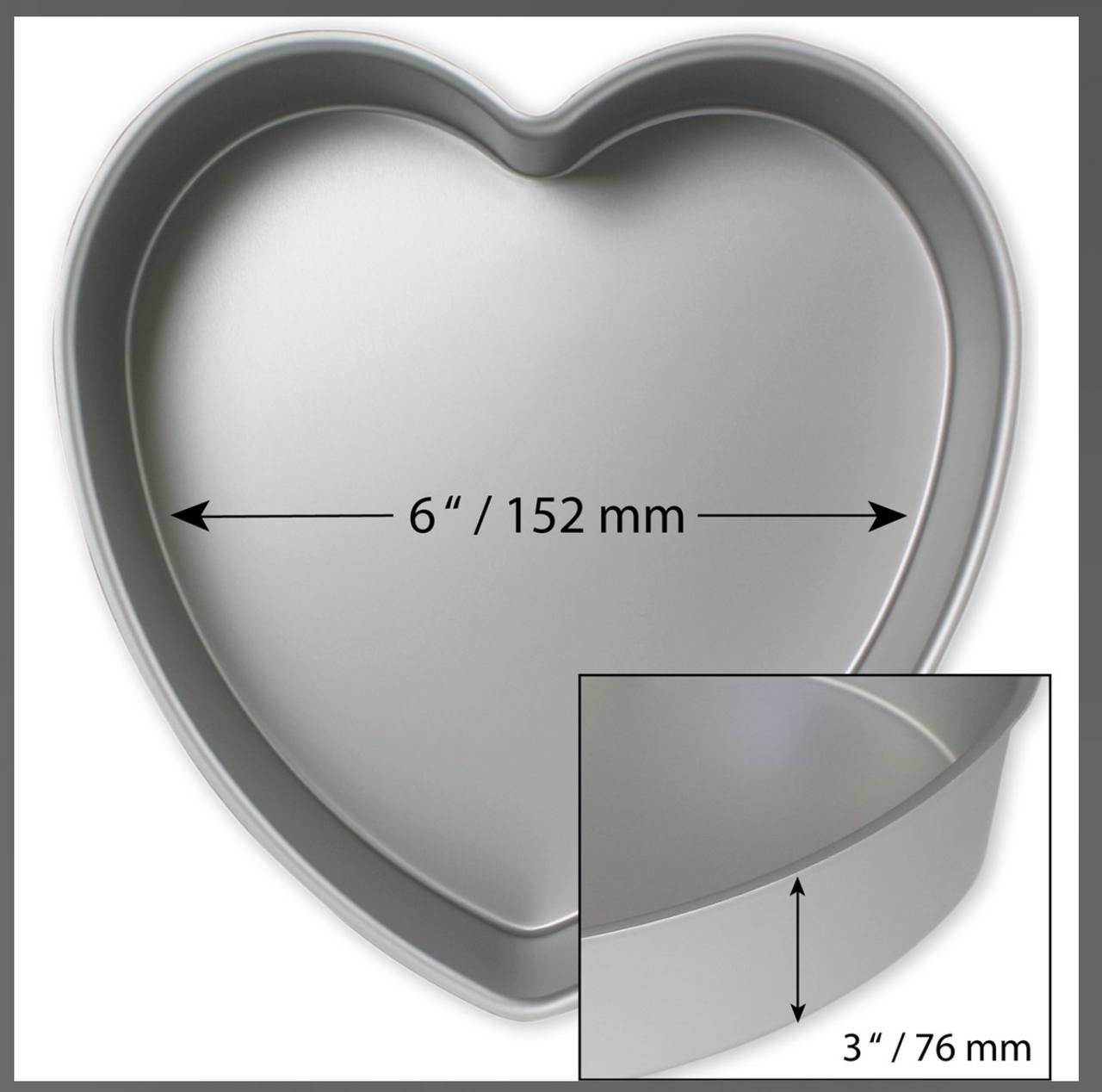Forma Alumínio Coração 15,2 x 7,6 cm - PME