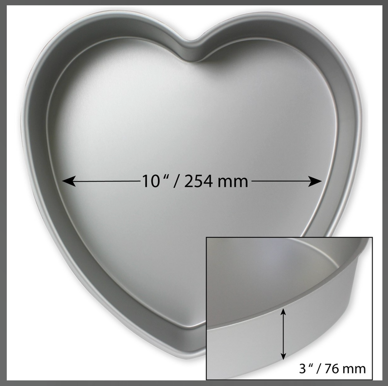 Forma Alumínio Coração 25,4cm x 7,6 cm - PME