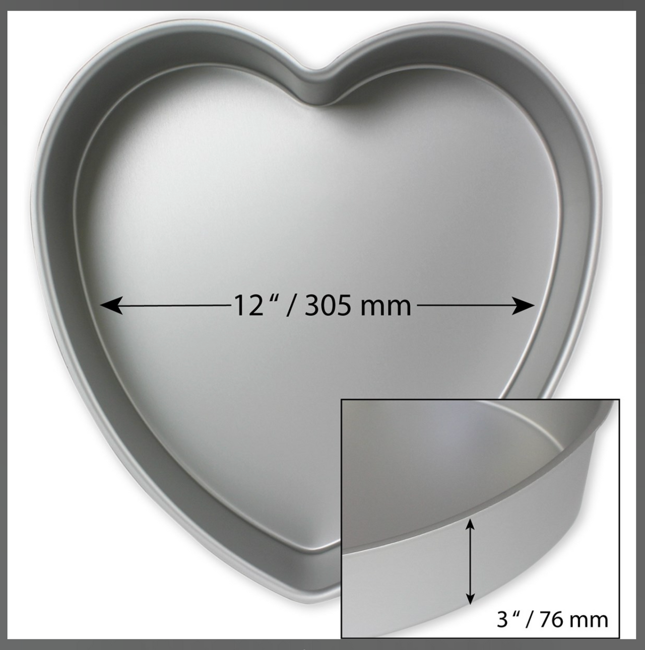 Forma Alumínio Coração 30,5cm x 7,6 cm - PME