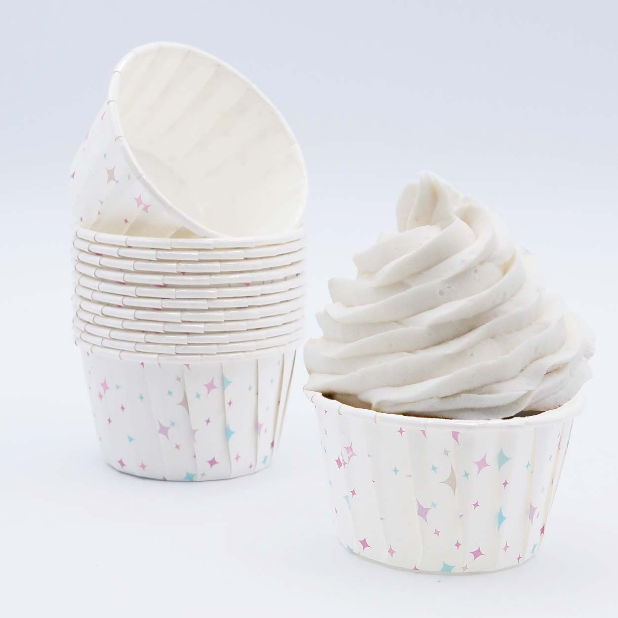 Cápsula Cupcake Estrelinhas Pastel - JustAddLove