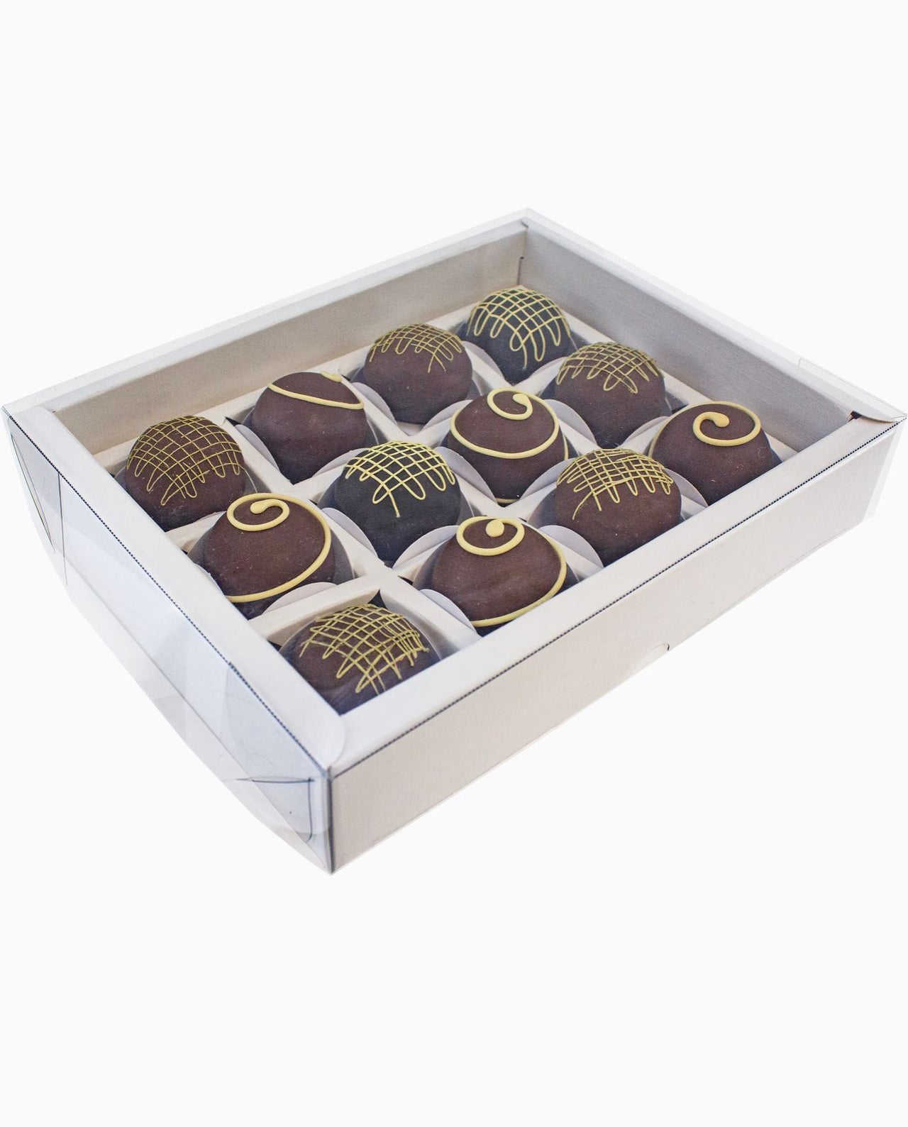 Caixa Borda Premium (12 DOCES) cor branca - pack 10 unidades