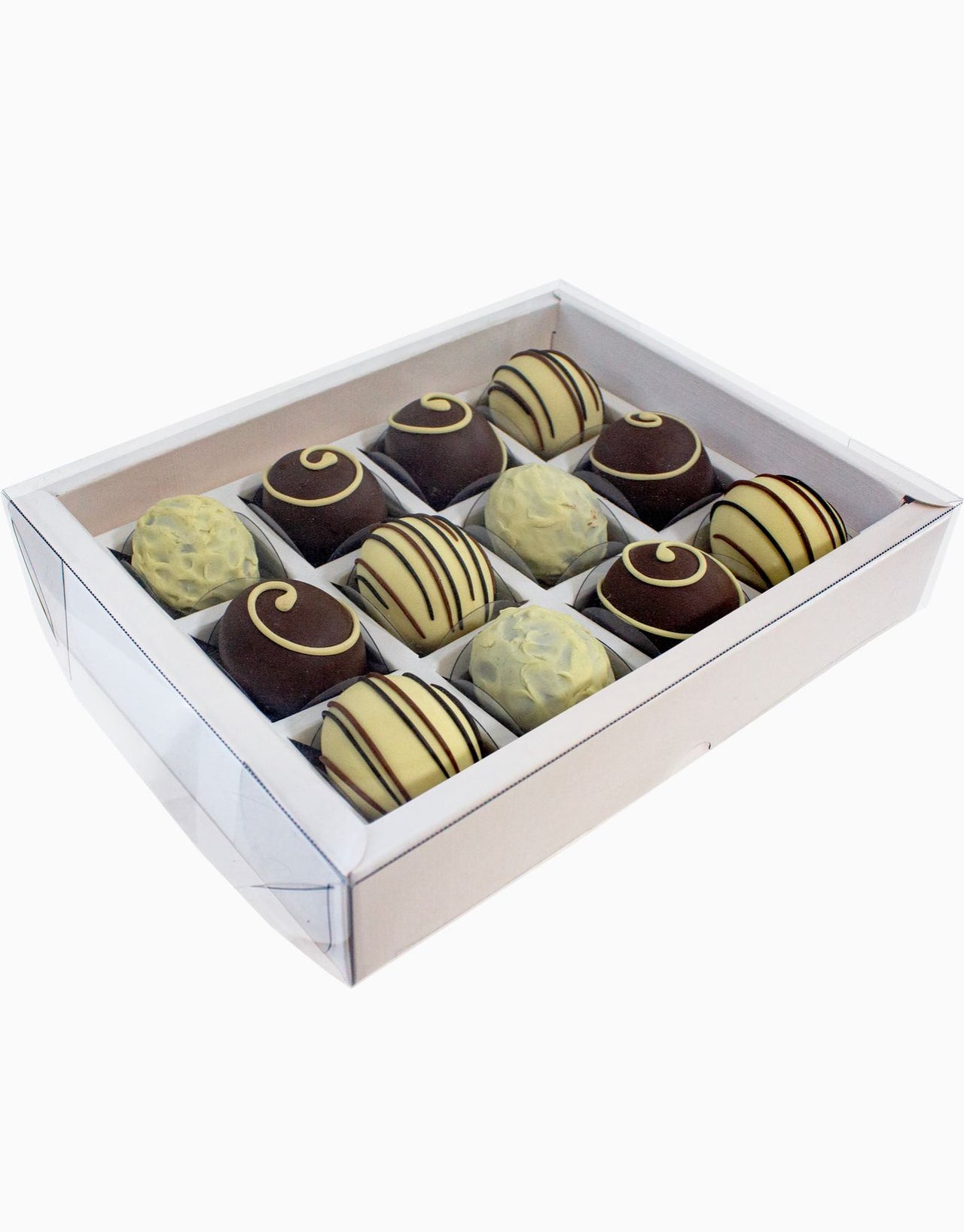 Caixa Borda Premium (12 DOCES) cor branca - pack 10 unidades