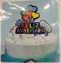 Thumbnail for Topper Bolo Feliz Aniversário 1 -  Com Luzes