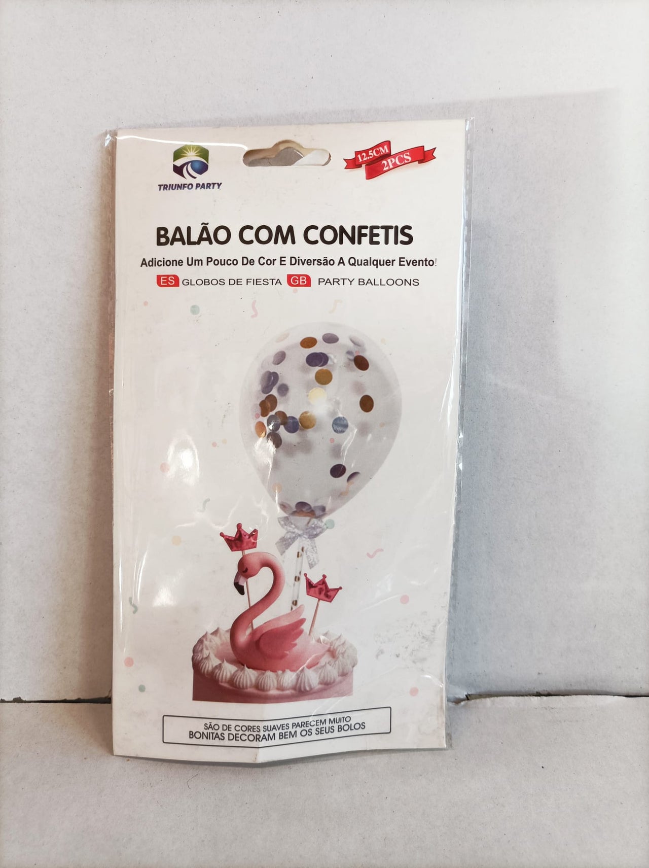 Topo de Bolo com Balão de Confetes 1 - 2pcs