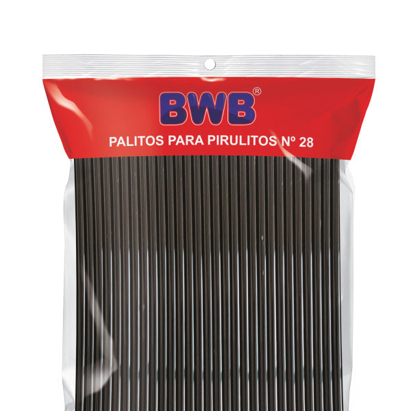 Palito para Pirulito Grande No 28 Preto - Pacote c/ 50 UND