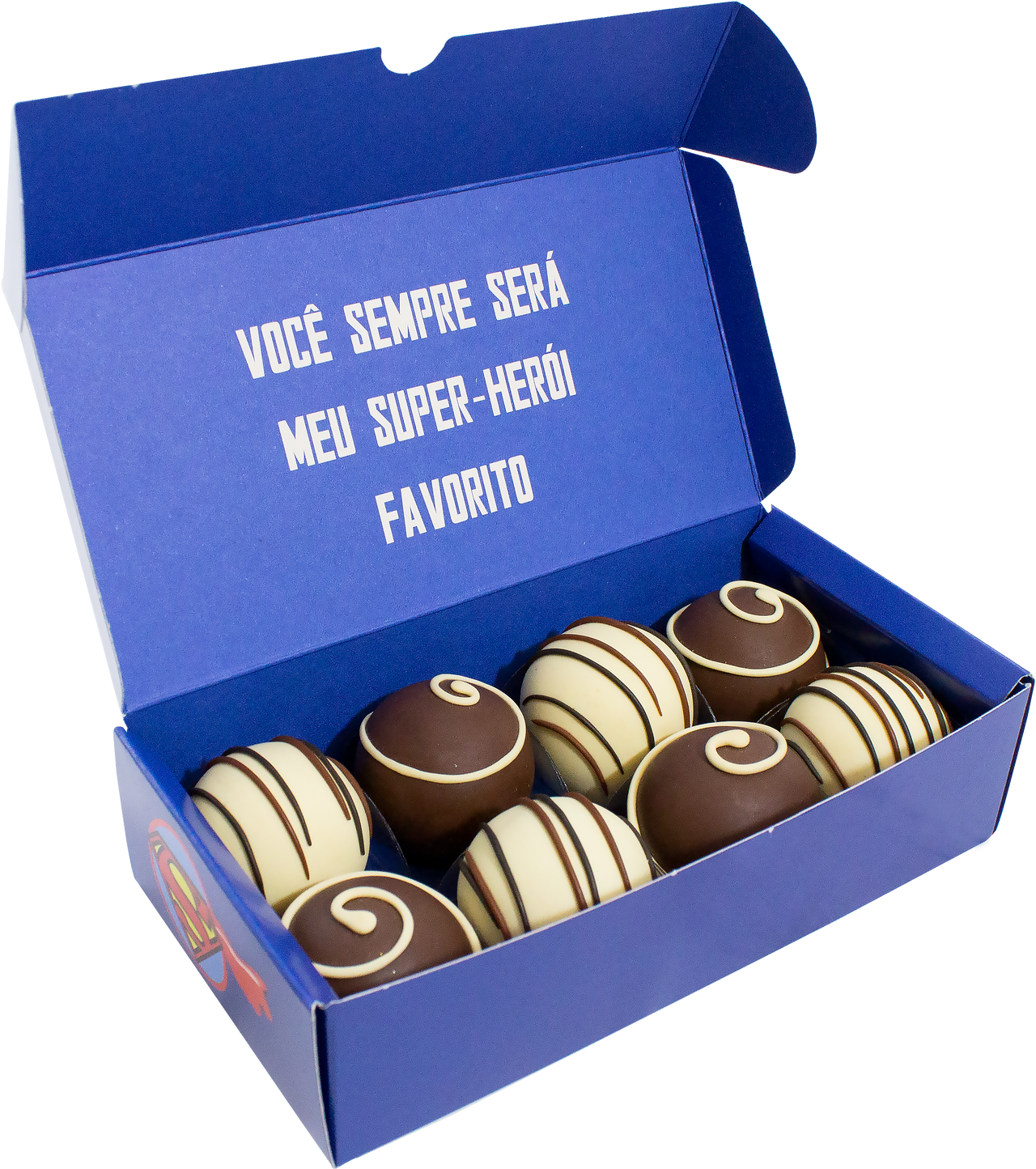Caixa Pratice 8 Doces Super Pai - Pack 10 Unidades