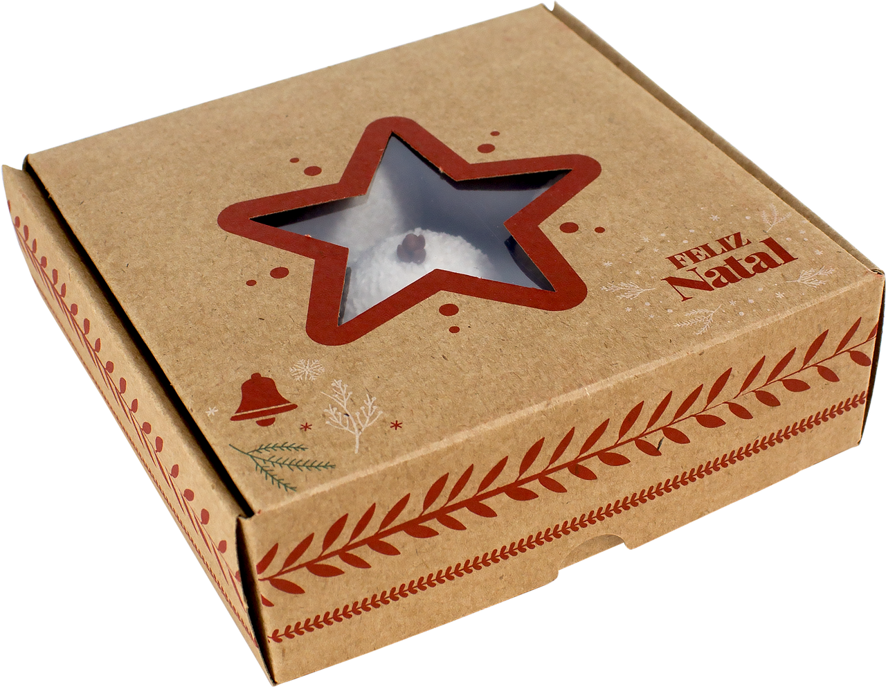 Caixa Kraft com Visor Estrela 9 Doces -  Pct 10 Unidades