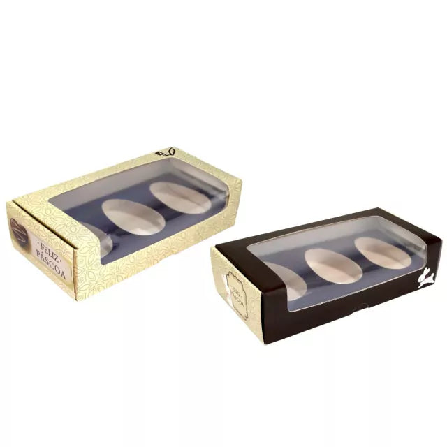Caixa Ovo Tons de Cacau Sortidas 3x50g C/ 10UN