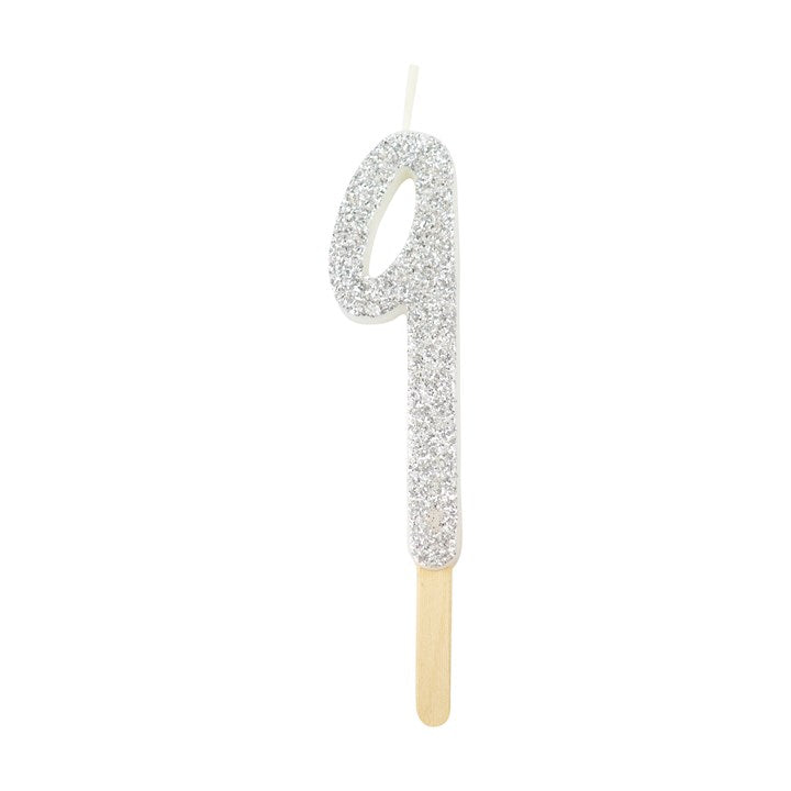 Vela Prateada Glitter 9 - PME