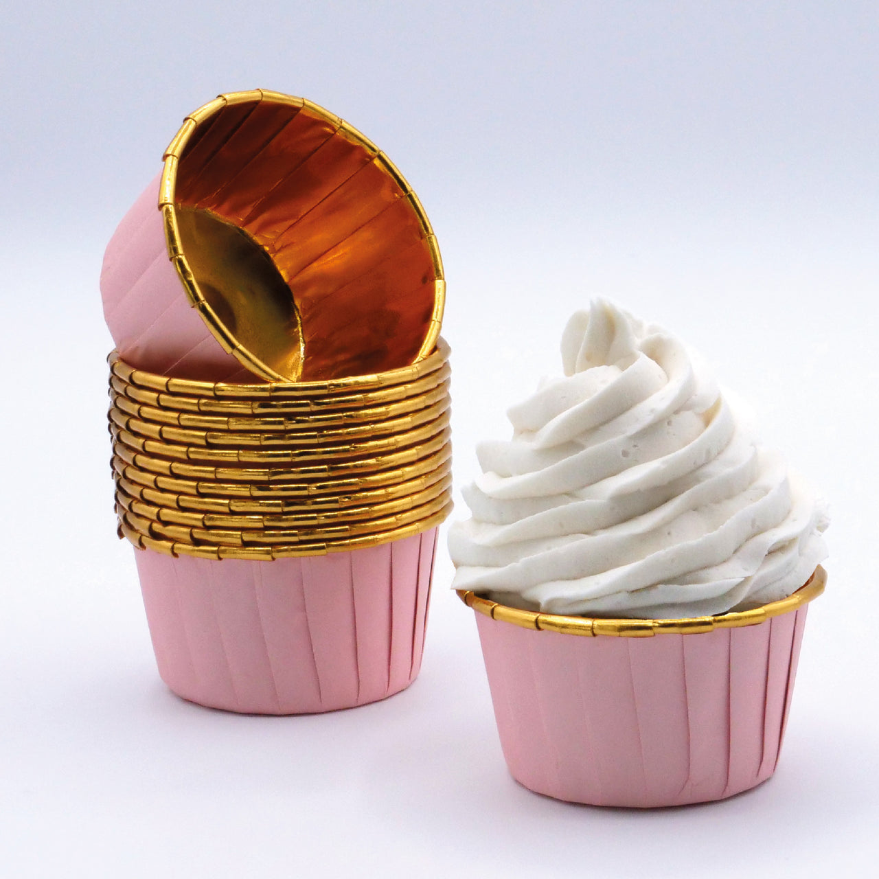 Cápsula Cupcake Rosa & Ouro - JustAddLove