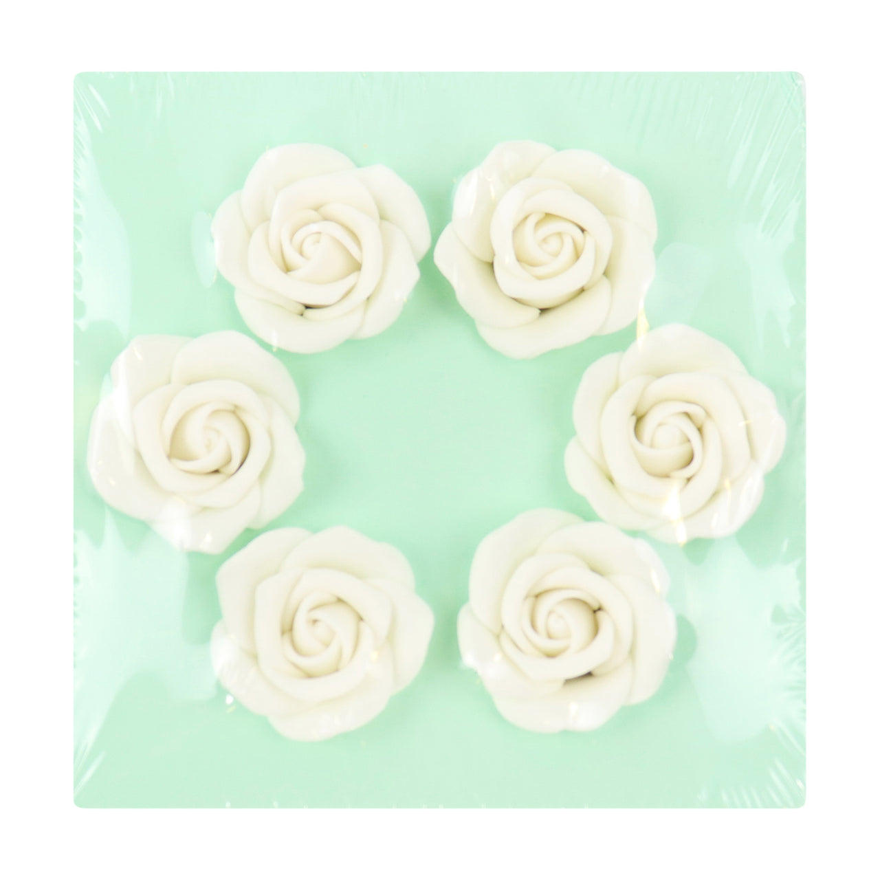 Rosas em Pasta de açúcar Branca 45mm - PME