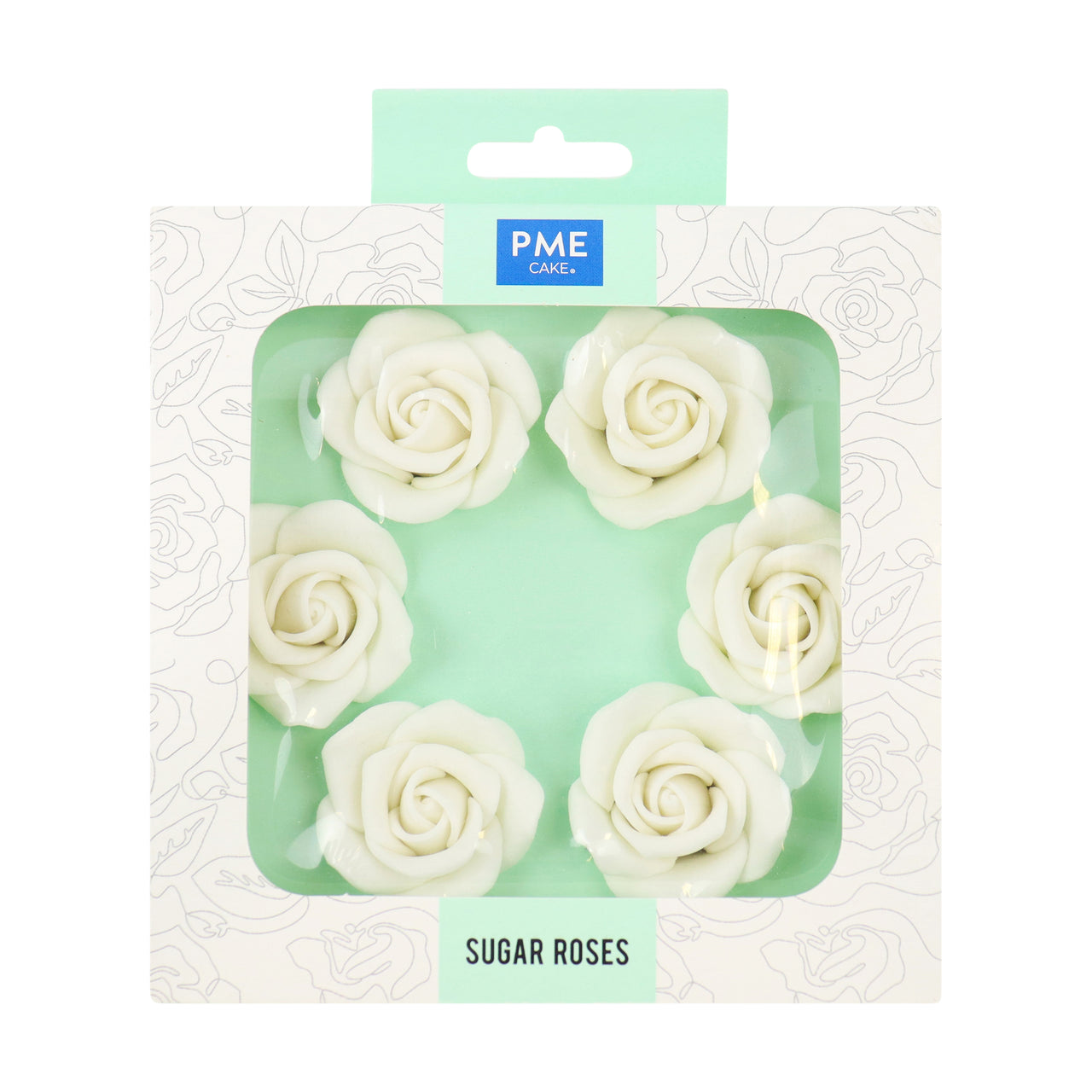 Rosas em Pasta de açúcar Branca 45mm - PME