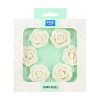 Thumbnail for Rosas em Pasta de açúcar Branca 45mm - PME