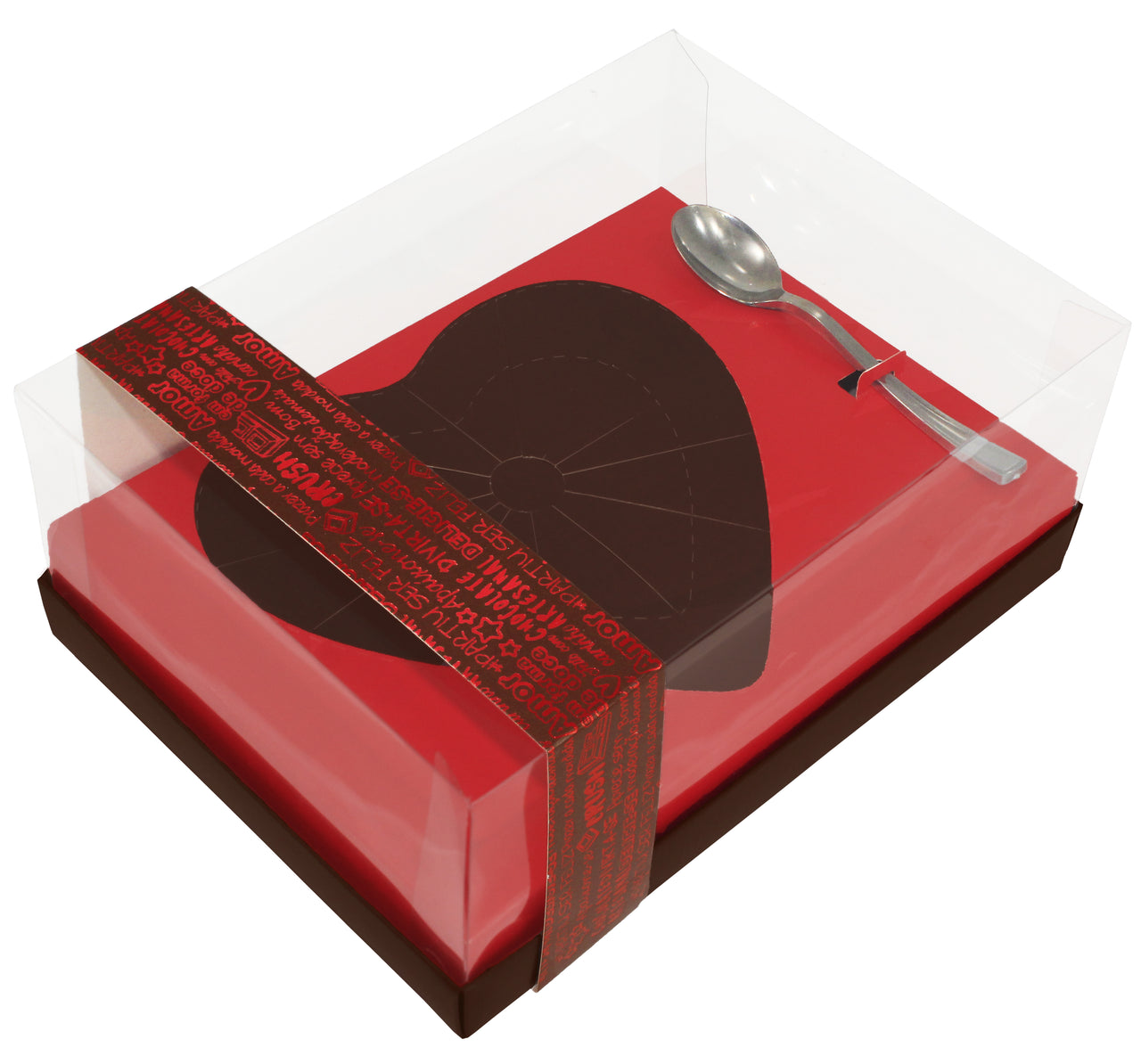 Caixa Ovo De Colher Coração De 500gr - Classic Vermelha - 05 Unidades