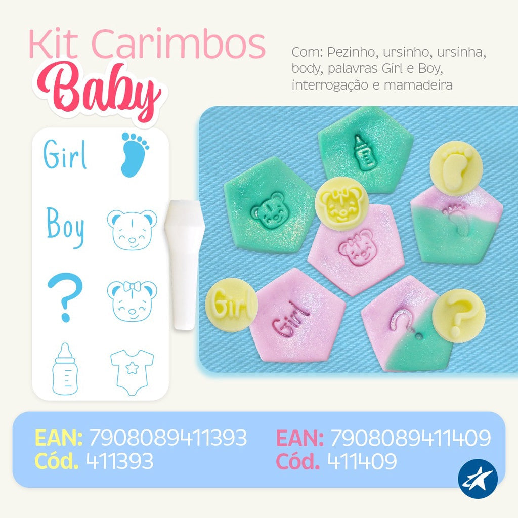 Carimbos - Kit Carimbos Baby (9pcs) - Amarelo
