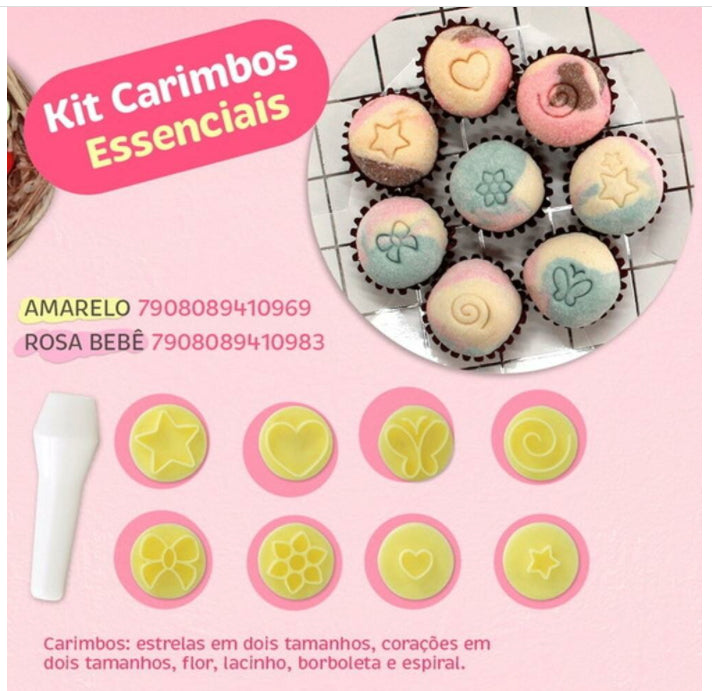 Carimbos - Kit Carimbos Essenciais (9pcs) - Amarelo