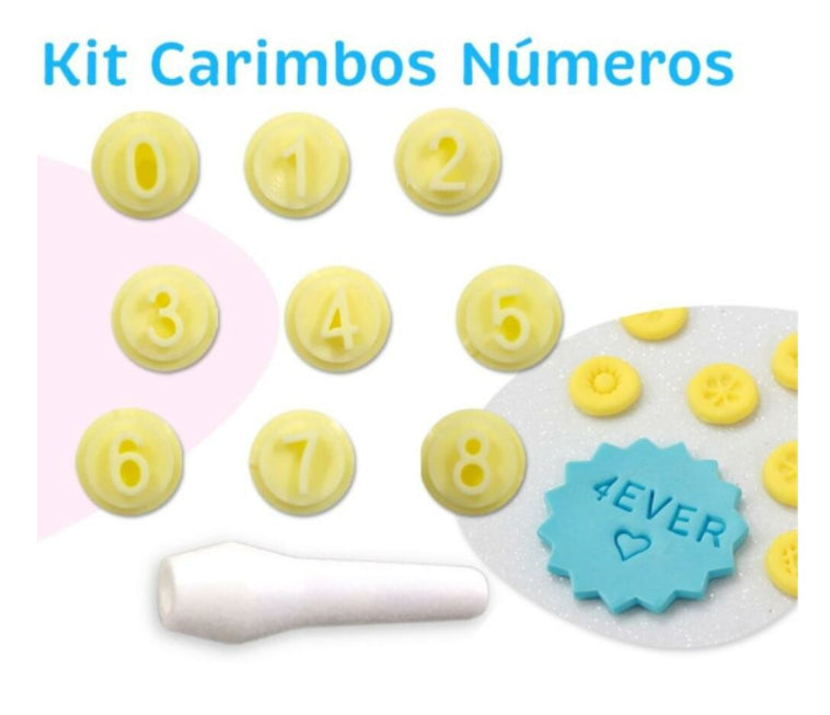 Carimbos - Kit Carimbos Números (10pcs) - Amarelo