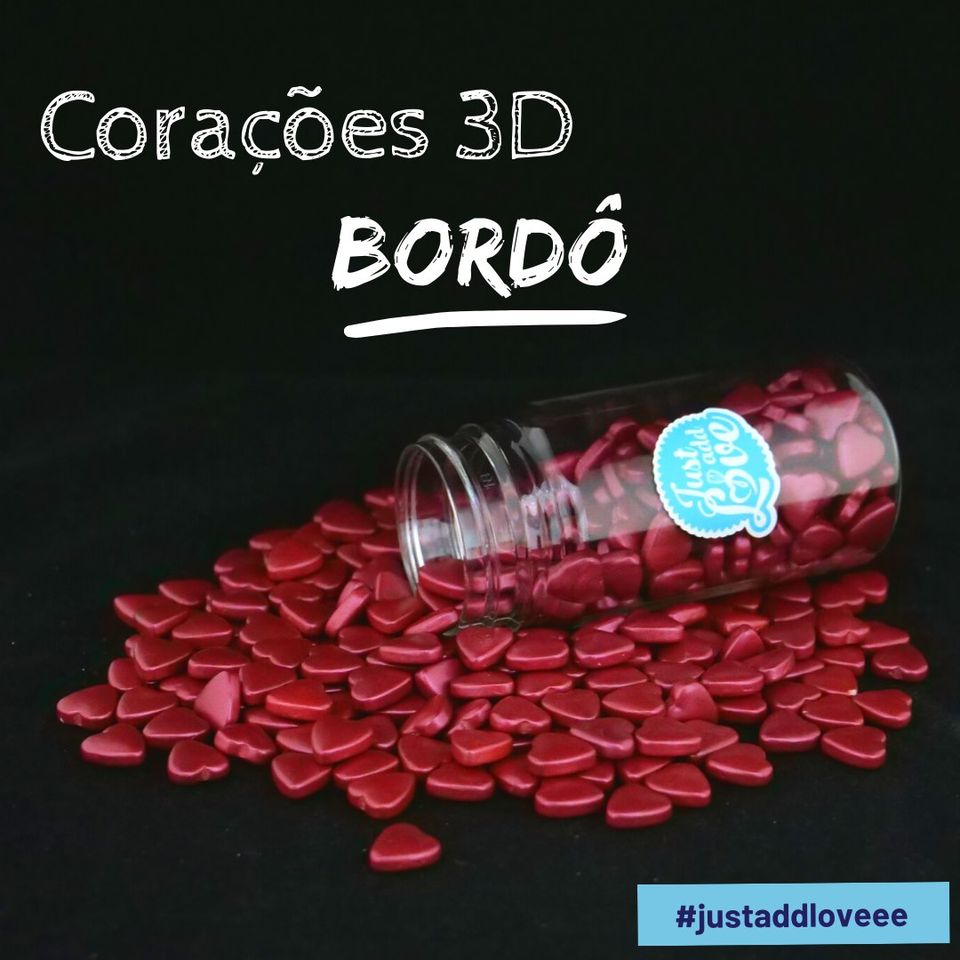 Corações 3D Bordô - 75g