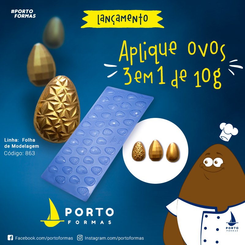 Forma De Chocolate - Folha De Modelagem - Aplique Ovos 3 Em 1 - PF863