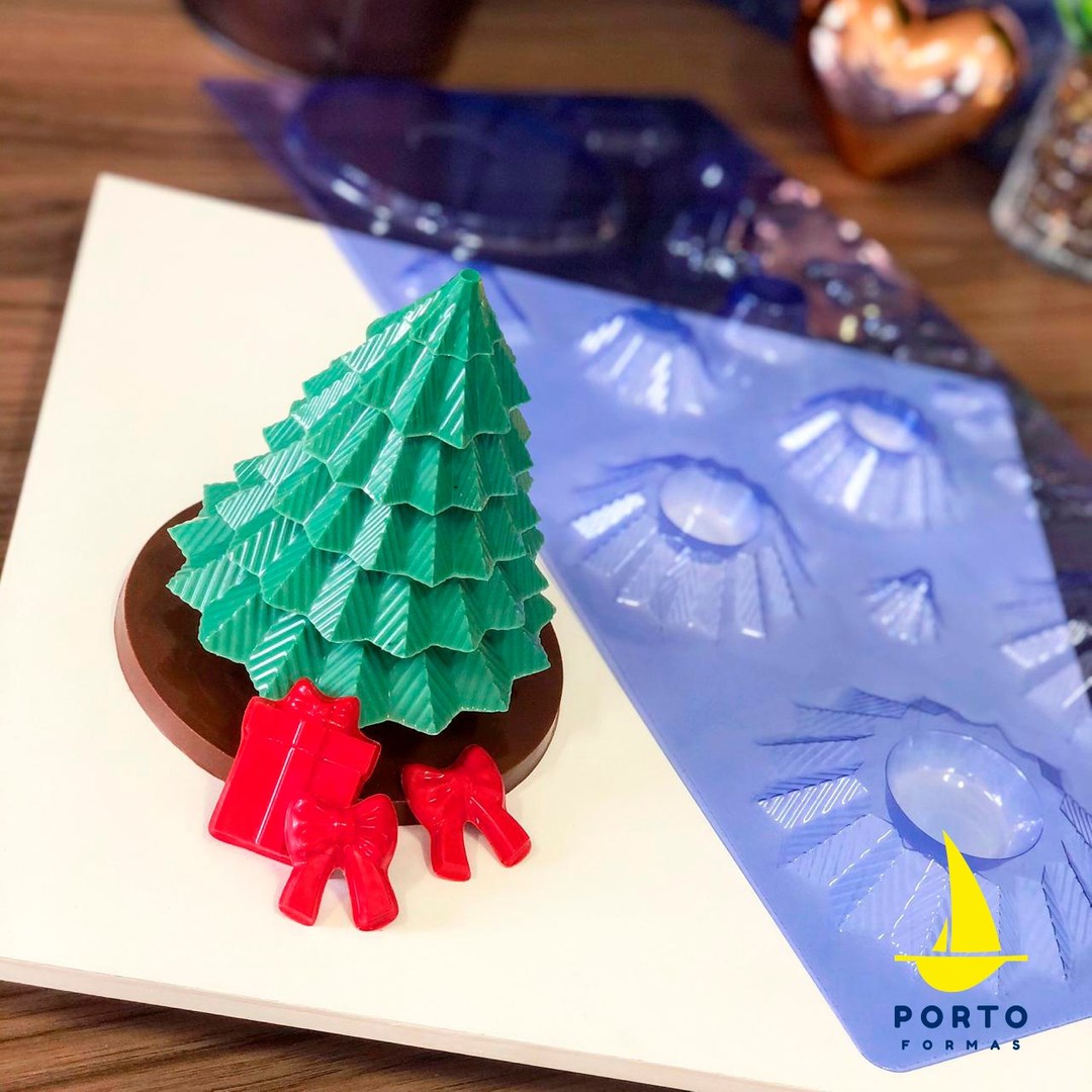 Forma De Chocolate - Folha De Modelagem - Árvore De Natal 3D - PF859