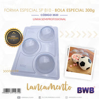 Thumbnail for Forma De Chocolate - Forma De Chocolate Especial 3 Partes – Bola 300g - BWB3533