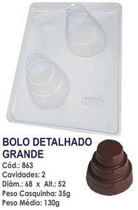 Forma De Chocolate - Forma De Chocolate Especial 3 Partes -  Bolo Detalhado Grande 35g Ref.863 BWB