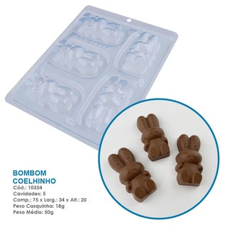 Forma De Chocolate - Forma De Chocolate Especial 3 Partes - Bombom Coelhinho - BWB10334