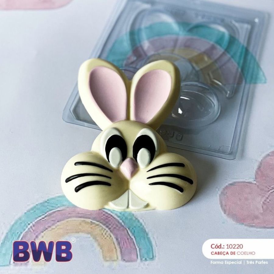 Forma De Chocolate - Forma De Chocolate Especial 3 Partes -  Cabeça De Coelho - BWB10220