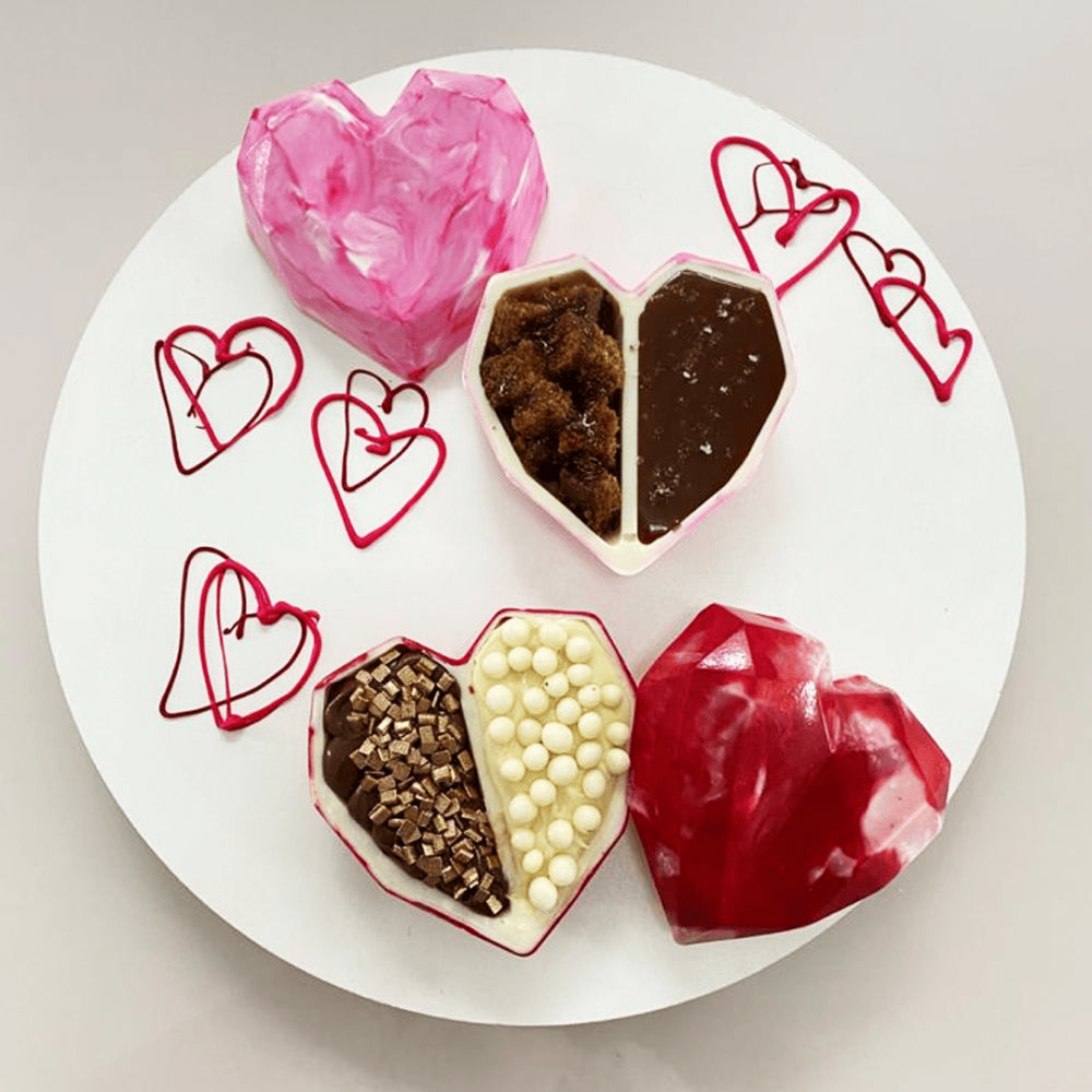 Forma De Chocolate - Forma De Chocolate Especial 3 Partes - Coração De Colher Dois Amores - BWB10164