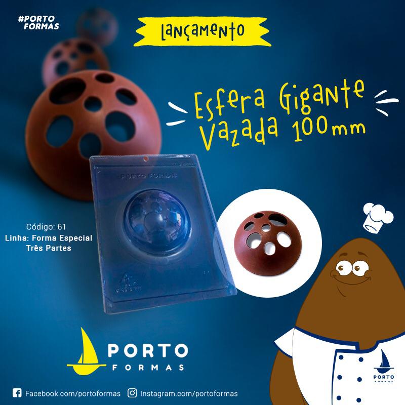 Forma De Chocolate - Forma De Chocolate Especial 3 Partes - Esfera Gigante Vazada 100MM (61)