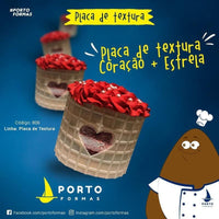 Thumbnail for Forma De Chocolate - Placa De Textura Coração/Estrela Cod PF806