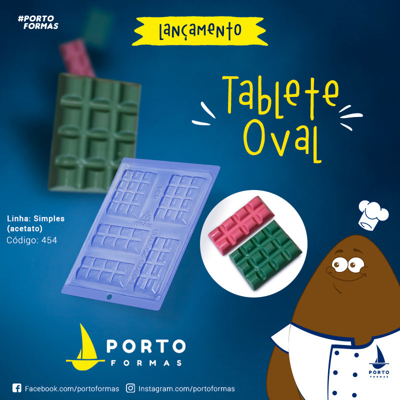 Forma De Chocolate Simples - Tablete Oval - PF454