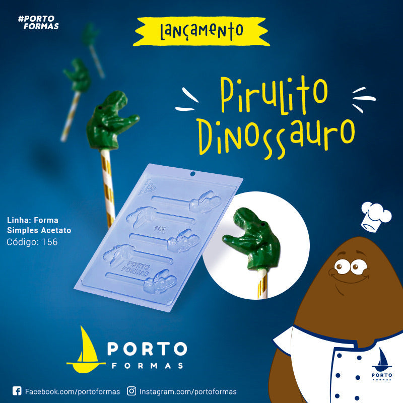 Forma Linha Simples - Acetato - Pirulito Dinossauro