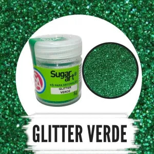 Glitter em Pó para Decoração Verde 5g - Sugar Art - PT