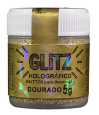 Thumbnail for Pó Decorativo Holográfico Glitz Dourado 5g - FAB
