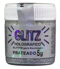 Thumbnail for Pó Decorativo Holográfico Glitz Prata 5g - FAB