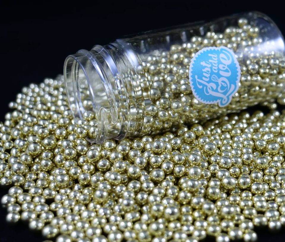 Sprinkles E Pérolas - Pérolas Metalizadas Ouro - 75g